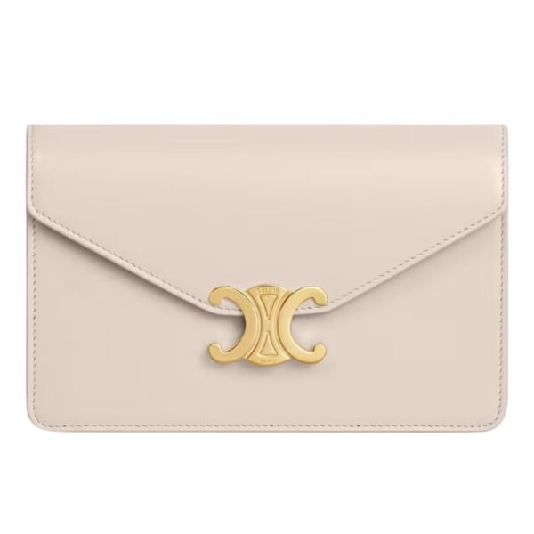 CELINE WALLET ON CHAIN MARGO IN SHINY CALFSKIN NUDE - Image 9