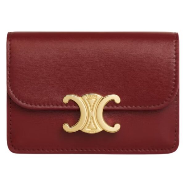 CELINE CARD HOLDER WITH FLAP TRIOMPHE IN SHINY CALFSKIN ICE BLUE - Image 8