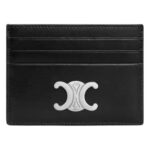 CELINE CARD HOLDER TRIOMPHE IN SHINY CALFSKIN BLACK
