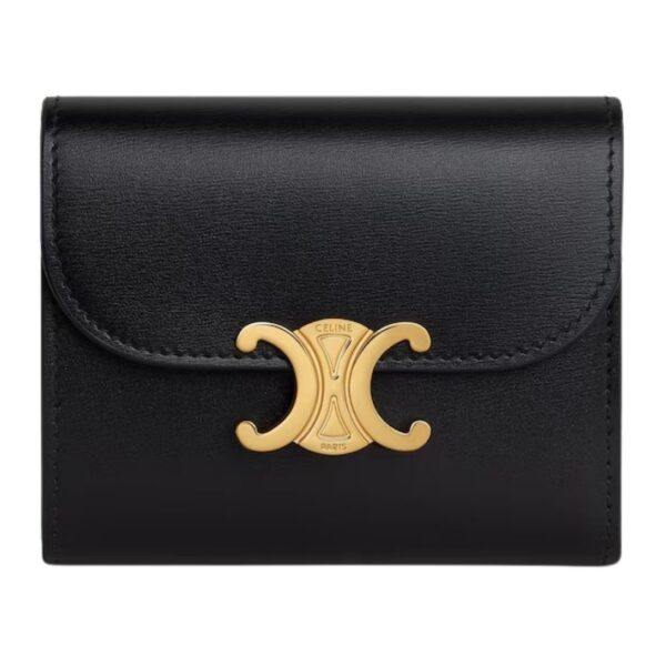 CELINE SMALL FLAP WALLET TRIOMPHE IN SHINY CALFSKIN PEBBLE - Image 10