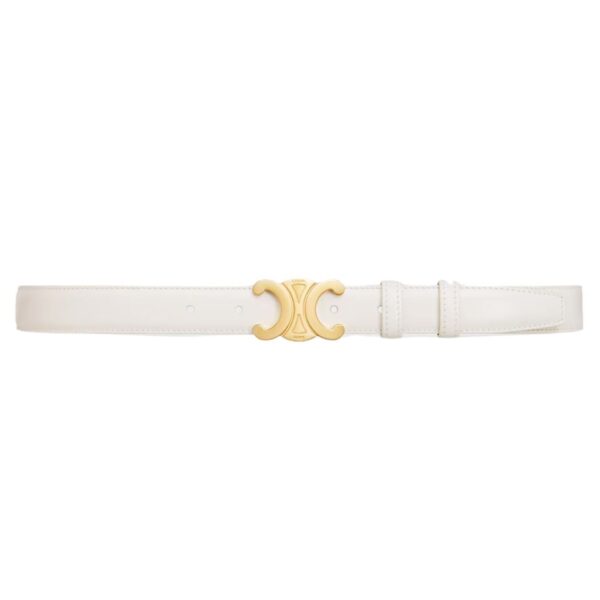 CELINE MEDIUM TRIOMPHE BELT IN TAURILLON LEATHER SMOKED BROWN - Image 12
