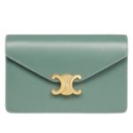 CELINE WALLET ON CHAIN MARGO IN SHINY CALFSKIN CELADON