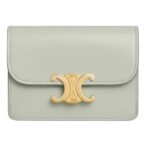 CELINE CARD HOLDER WITH FLAP TRIOMPHE IN SHINY CALFSKIN LIGHT CLAY