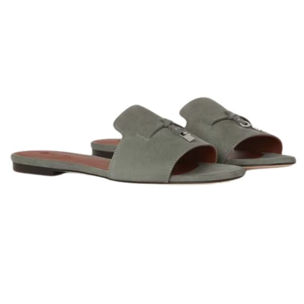 LORO PIANA SUMMER CHARMS SANDAL ARMY GRAY - Image 12