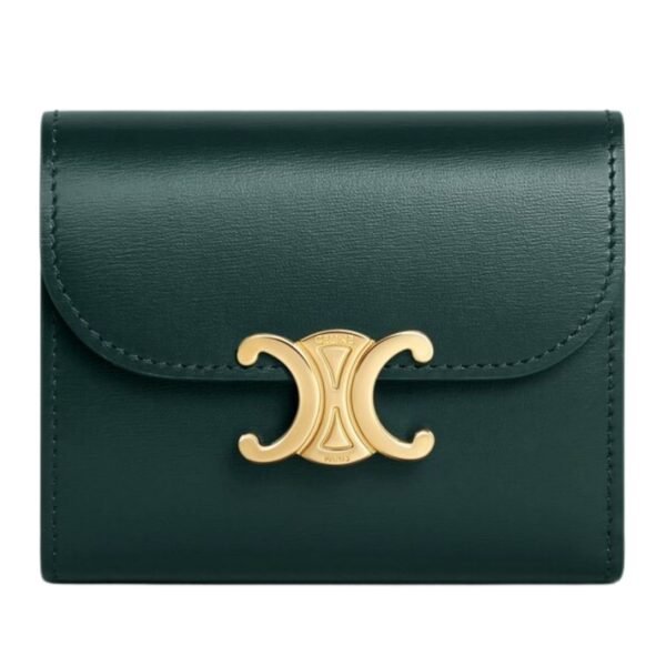 CELINE SMALL FLAP WALLET TRIOMPHE IN SHINY CALFSKIN BRONZE - Image 10