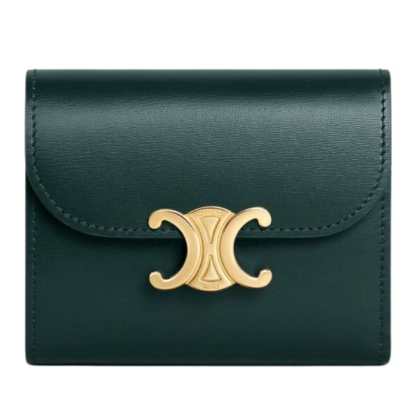 CELINE SMALL FLAP WALLET TRIOMPHE IN SHINY CALFSKIN PEBBLE - Image 11