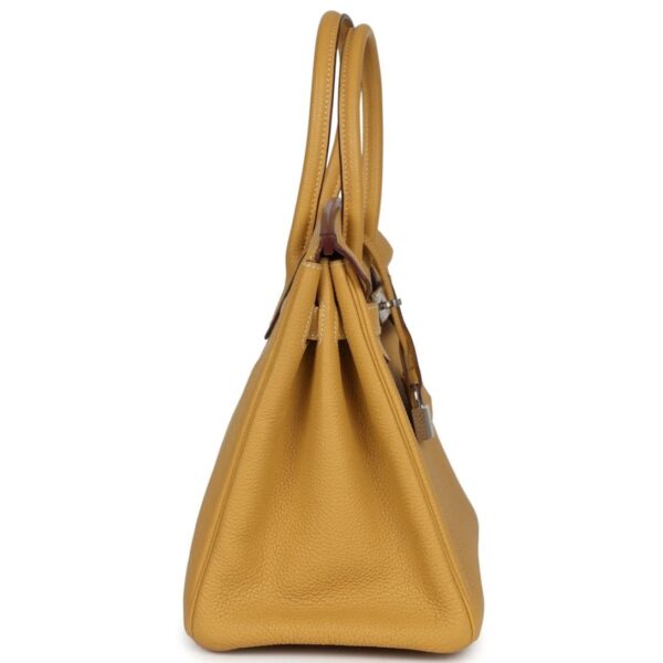 PRE-OWNED HERMÈS BIRKIN 30 CURRY TOGO PALLADIUM HARDWARE - Image 4