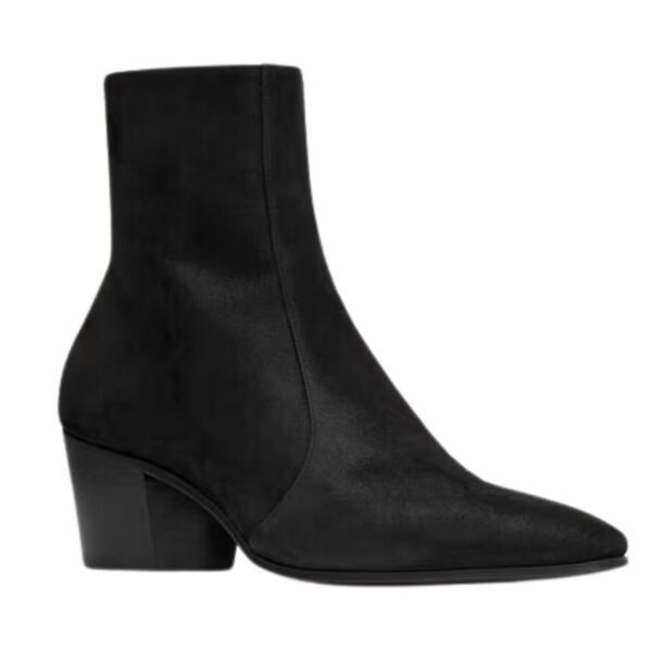 SAINT LAURENT VASSILI BOOTS IN SHIMMERING SUEDE - Image 4