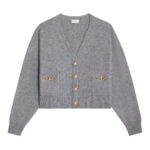 CELINE CARDIGAN WITH GOURMETTE IN HERITAGE CASHMERE GREY