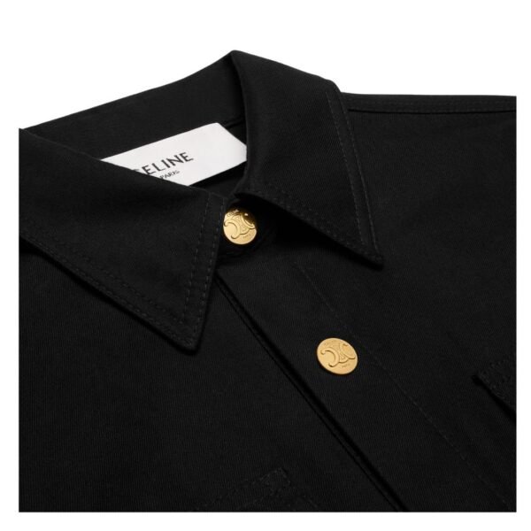 CELINE REPORTER MINI DRESS IN COTTON TWILL - Image 4