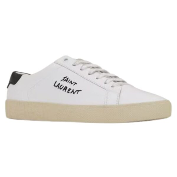 SAINT LAURENT COURT CLASSIC SL/06 EMBROIDERED SNEAKERS IN SMOOTH LEATHER - Image 4
