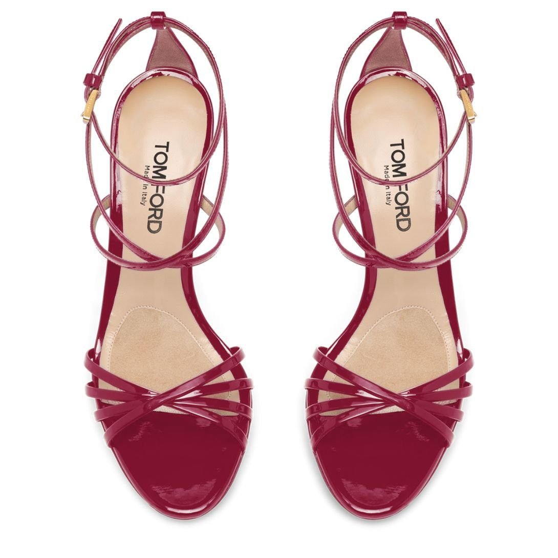 TOM FORD PATENT LEATHER IDA SANDAL RASPBERRY - Image 3