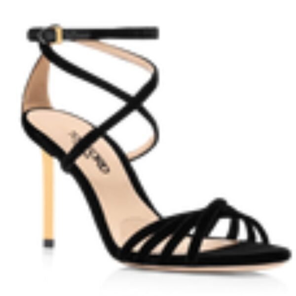 TOM FORD VELVET IDA SANDAL BLACK - Image 4