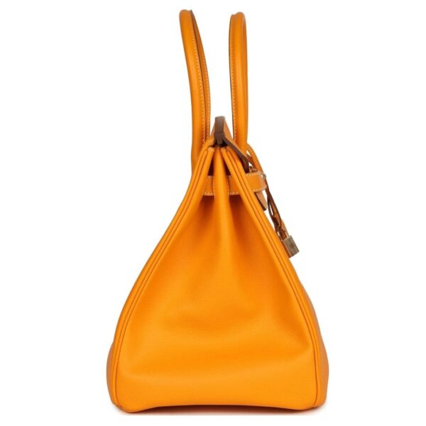 PRE-OWNED HERMÈS BIRKIN 35 JAUNE D'OR CANDY EPSOM PERMABRASS HARDWARE - Image 4