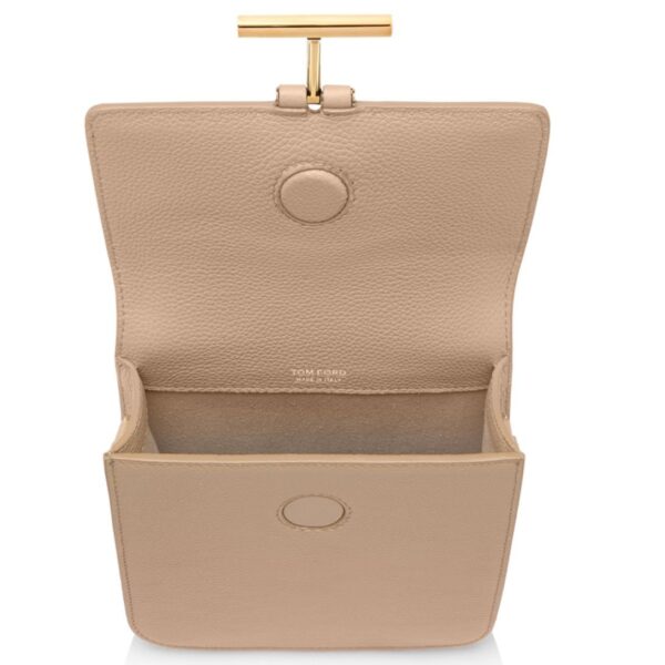 TOM FORD GRAIN LEATHER TARA MINI BAG ON STRAP LIGHT BEIGE - Image 4