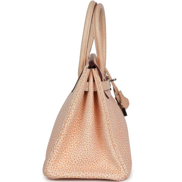 VINTAGE HERMÈS BIRKIN 30 ORANGE DALMATIAN BUFFALO PALLADIUM HARDWARE - Image 4
