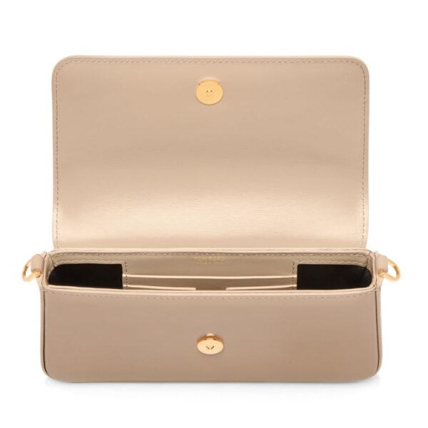 TOM FORD PALMELLATO EFFECT LEATHER MINI BAG LIGHT BEIGE - Image 5