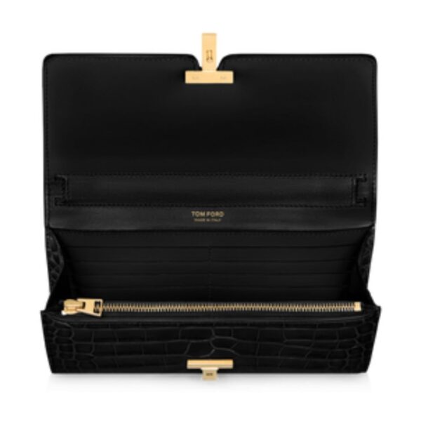 TOM FORD SHINY STAMPED CROCODILE LEATHER WALLIS WALLET ON STRAP - Image 4