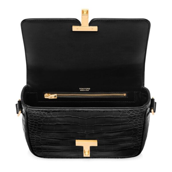 TOM FORD SHINY STAMPED CROCODILE LEATHER WALLIS SMALL SHOULDER BAG - Image 4