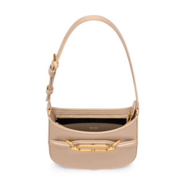 TOM FORD PALMELLATO EFFECT LEATHER MINI BAG LIGHT BEIGE - Image 5