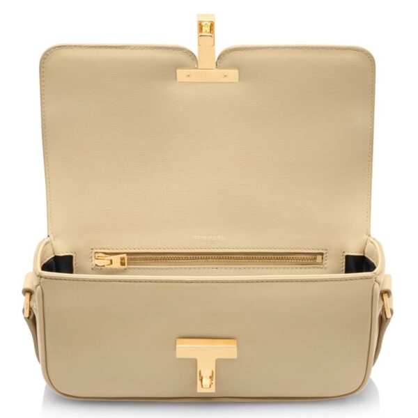 TOM FORD SMOOTH LEATHER WALLIS EAST WEST SHOULDER BAG CAPPUCCINO - Image 5