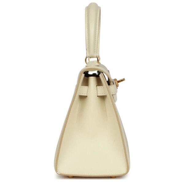 VINTAGE HERMÈS KELLY SELLIER 20 PARCHEMIN CRINOLINE AND BOX GOLD HARDWARE - Image 4