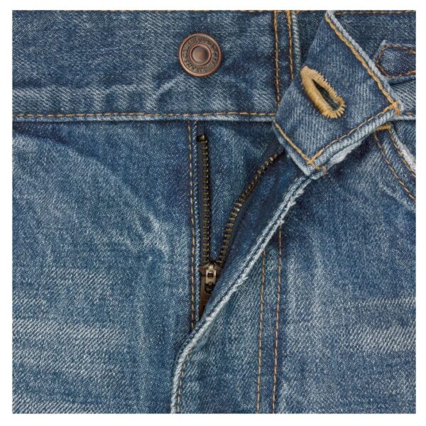 CELINE DYLAN FLARED JEANS WITH SIGNATURE IN UNION WASH DENIM - Image 4