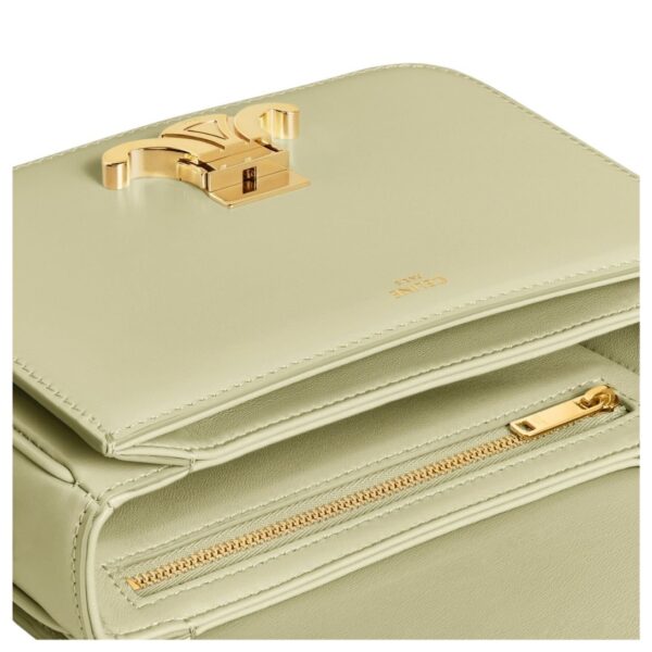 CELINE TEEN TRIOMPHE BAG IN SHINY CALFSKIN ALMOND GREEN - Image 20