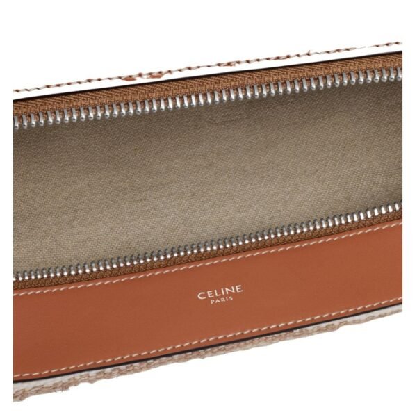 CELINE LARGE STRAP ROMY IN TEXTILE WITH JACQUARD AND CALFSKIN - Image 4