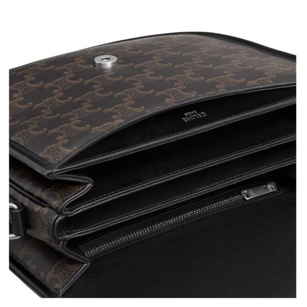 CELINE MEDIUM BESACE TRIOMPHE IN TRIOMPHE CANVAS AND CALFSKIN - Image 4