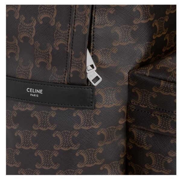 CELINE MEDIUM BACKPACK IN TRIOMPHE CANVAS AND CALFSKIN - Image 4