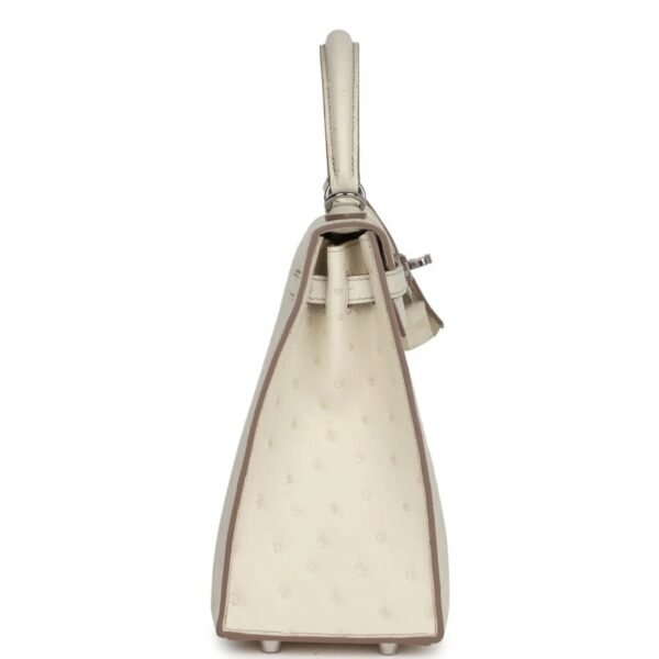 HERMÈS KELLY SELLIER 25 BETON OSTRICH PALLADIUM HARDWARE - Image 4