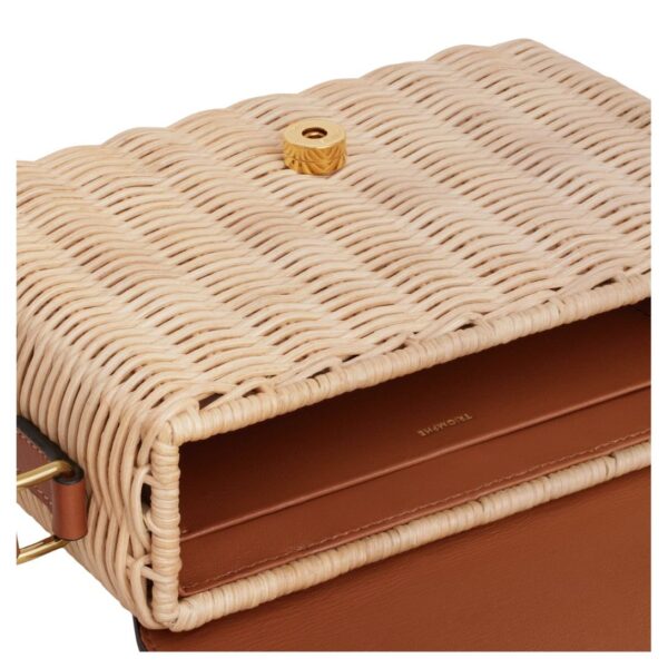 CELINE TEEN TRIOMPHE BAG IN WICKER AND NATURAL CALFSKIN - Image 4