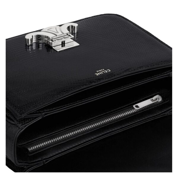 CELINE TEEN TRIOMPHE BAG IN LIZARD BLACK - Image 6