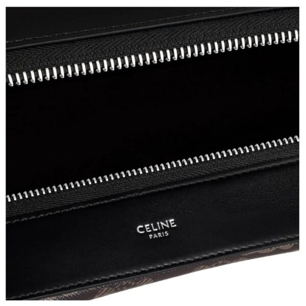 CELINE LARGE STRAP ROMY IN TRIOMPHE CANVAS AND CALFSKIN BLACK - Image 4