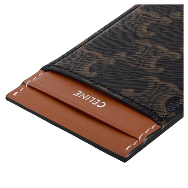 CELINE MAGNET CARD HOLDER IN TRIOMPHE CANVAS AND CALFSKIN - Image 4