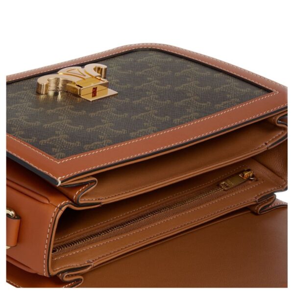 CELINE CLASSIQUE TRIOMPHE BAG IN CANVAS AND CALFSKIN - Image 4