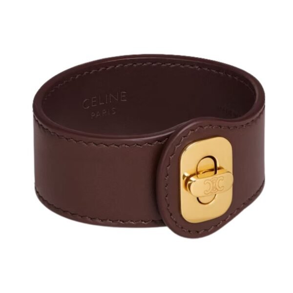 LES CUIRS CELINE JOSEPHINE BRACELET IN CALFSKIN AND BRASS WITH GOLD FINISH - Image 4
