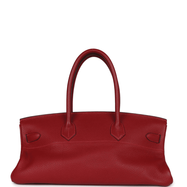 PRE-OWNED HERMÈS SHOULDER BIRKIN 42 JPG ROUGE VIF CLEMENCE PALLADIUM HARDWARE - Image 2
