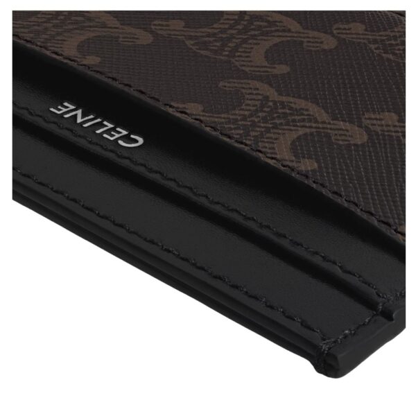 CELINE MEDIUM CARD HOLDER IN TRIOMPHE CANVAS AND CALFSKIN BLACK - Image 4