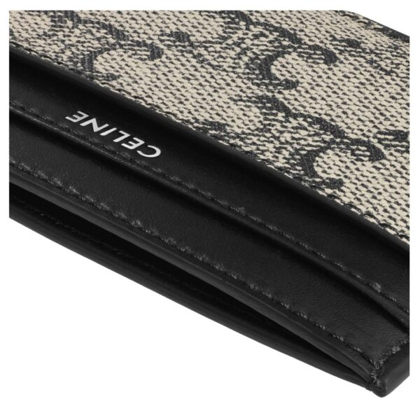 CELINE MEDIUM CARD HOLDER IN TRIOMPHE CANVAS AND CALFSKIN BEIGE - Image 4