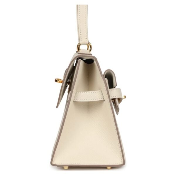PRE-OWNED HERMÈS KELLY SELLIER EN DESORDRE 20 CRAIE EPSOM GOLD HARDWARE - Image 4