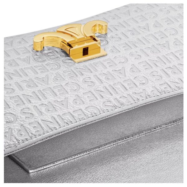 CELINE MEDIUM LOLA BAG IN LAMINATED CALFSKIN WITH CELINE ALL OVER - Image 4