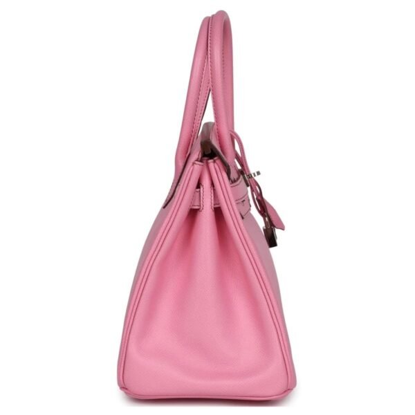 PRE-OWNED HERMÈS BIRKIN 30 BUBBLEGUM EPSOM PALLADIUM HARDWARE - Image 4