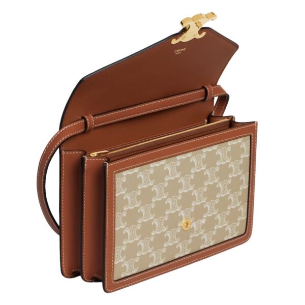 CELINE ENVELOPPE BAG IN TRIOMPHE CANVAS AND CALFSKIN - Image 4