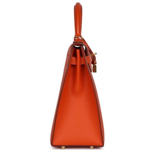 PRE-OWNED HERMÈS KELLY SELLIER 32 FEU EPSOM GOLD HARDWARE - Image 4