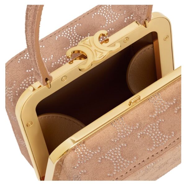 CELINE LANA MINAUDIERE IN SUEDE CALFSKIN WITH TRIOMPHE STRASS - Image 4