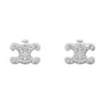 CELINE TRIOMPHE RHINESTONE STUDS IN STRASS AND BRASS WITH SILVER FINISH
