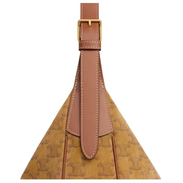 CELINE MEDIUM HELOÏSE BAG CUIR TRIOMPHE IN SUEDE CALFSKIN WITH TRIOMPHE ALL OVER - Image 4