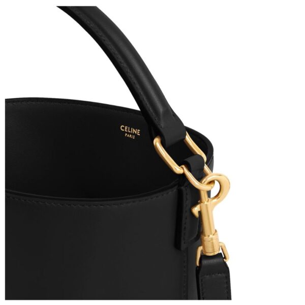 CELINE SMALL BUCKET LOUISE IN SMOOTH CALFSKIN BLACK - Image 5